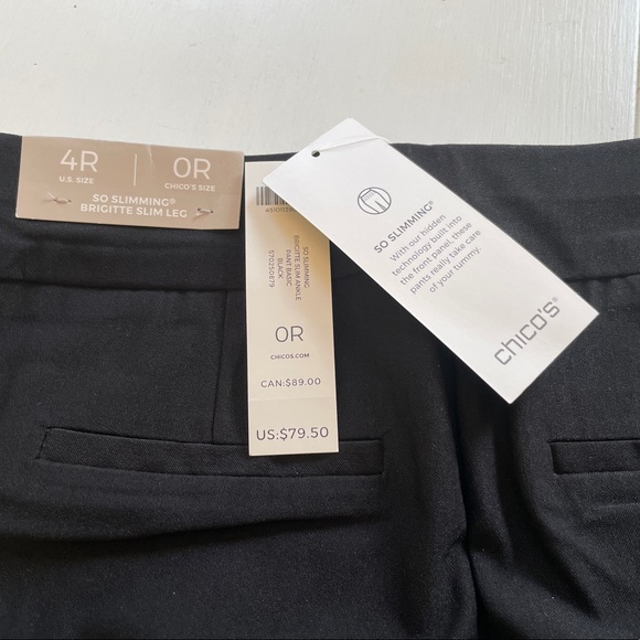 Chicos Brigette Slimming Pants … size 4 (standard size)…Black - Picture 2 of 3